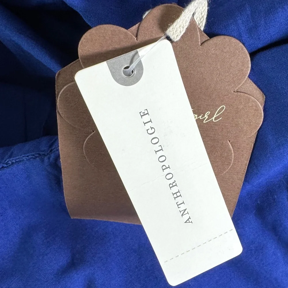 Anthropologie NWT Forever That Girl Royal Blue Scalloped Trim Cutout Dress Sz XS